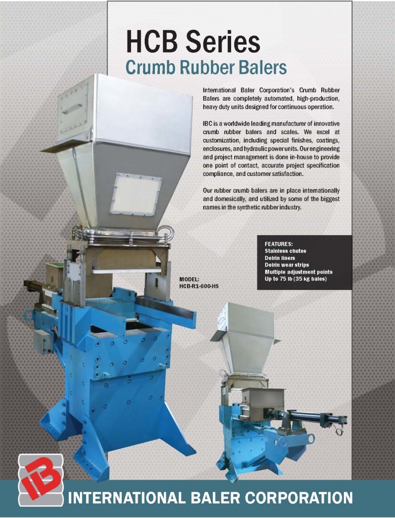 HCB Series Crumb Rubber Balers Brochure